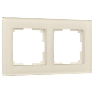 Рамка стеклянная Werkel Favorit на 2 поста Молочный W0021141