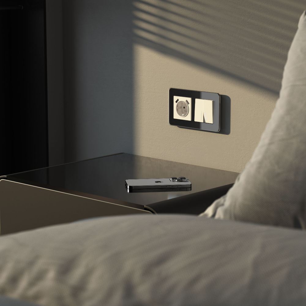 Рамка стеклянная Werkel Elite на 2 поста Черный W0022448 — изображение 2