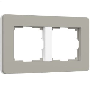 Рамка из поликарбоната Werkel Split на 2 поста Дымчатый / Белый W0023067