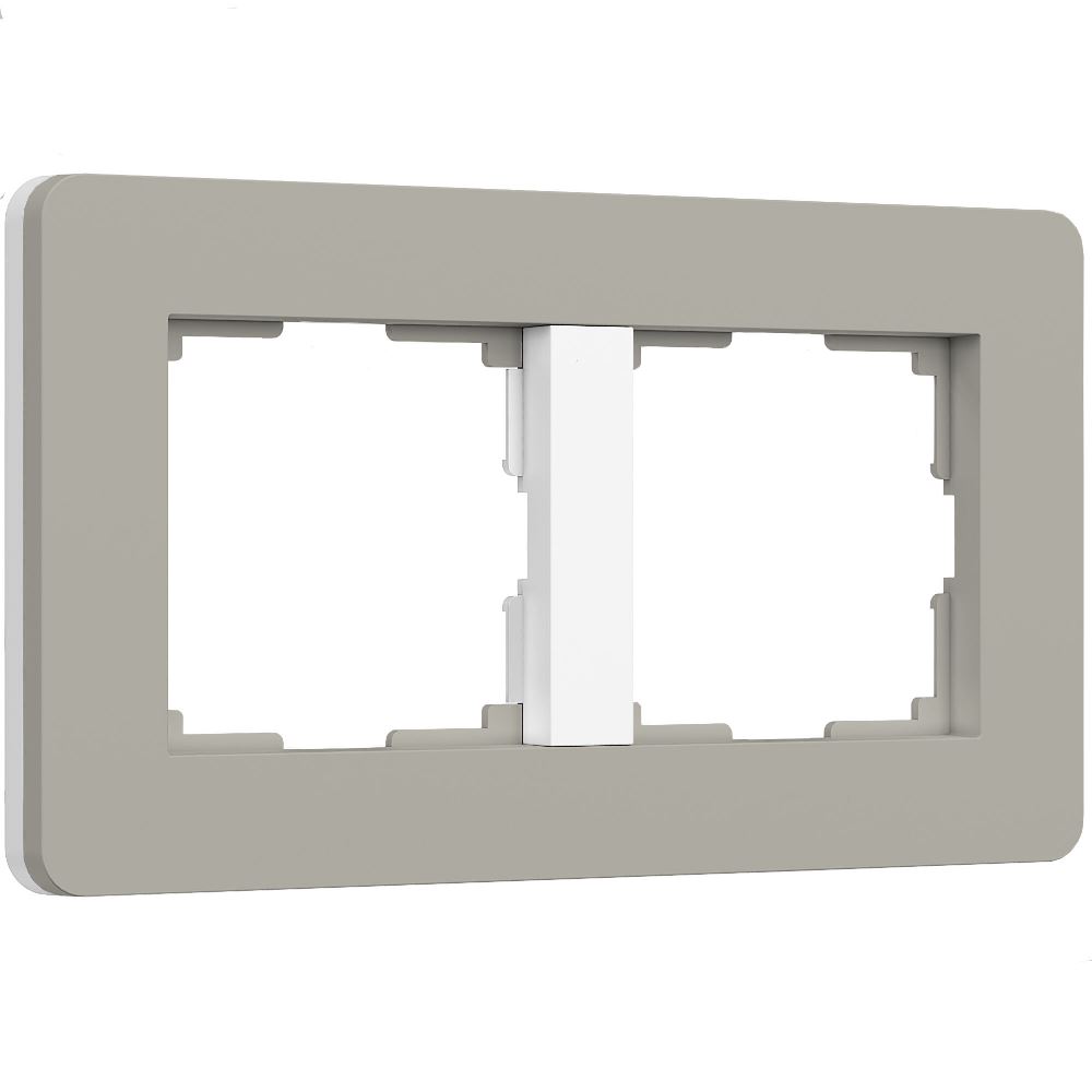 Рамка из поликарбоната Werkel Split на 2 поста Дымчатый / Белый W0023067