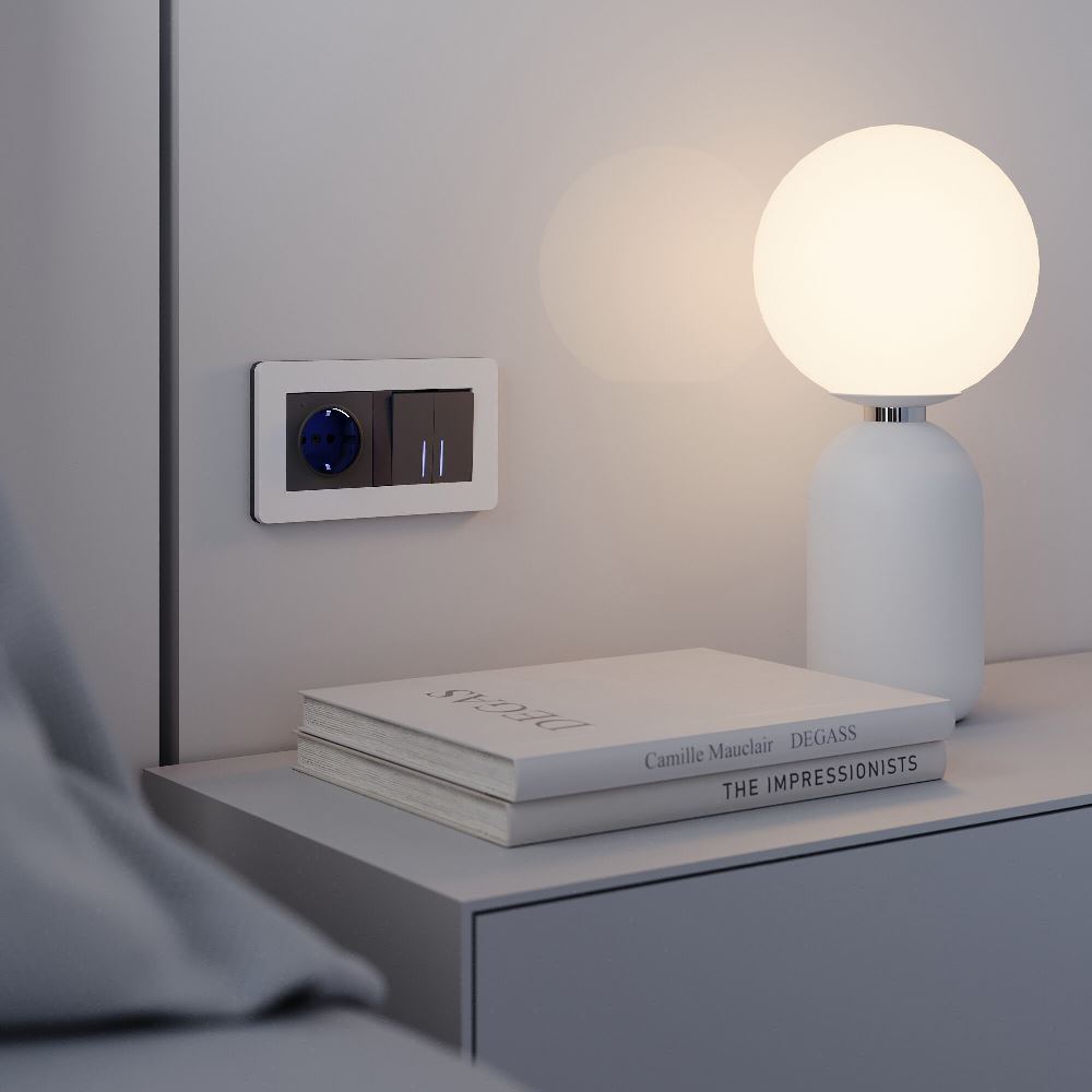 Рамка из поликарбоната Werkel Split на 2 поста Белый / Черный W0023068 — изображение 2