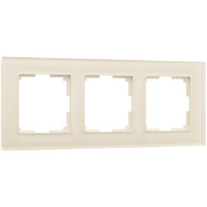 Рамка стеклянная Werkel Favorit на 3 поста Молочный W0031141