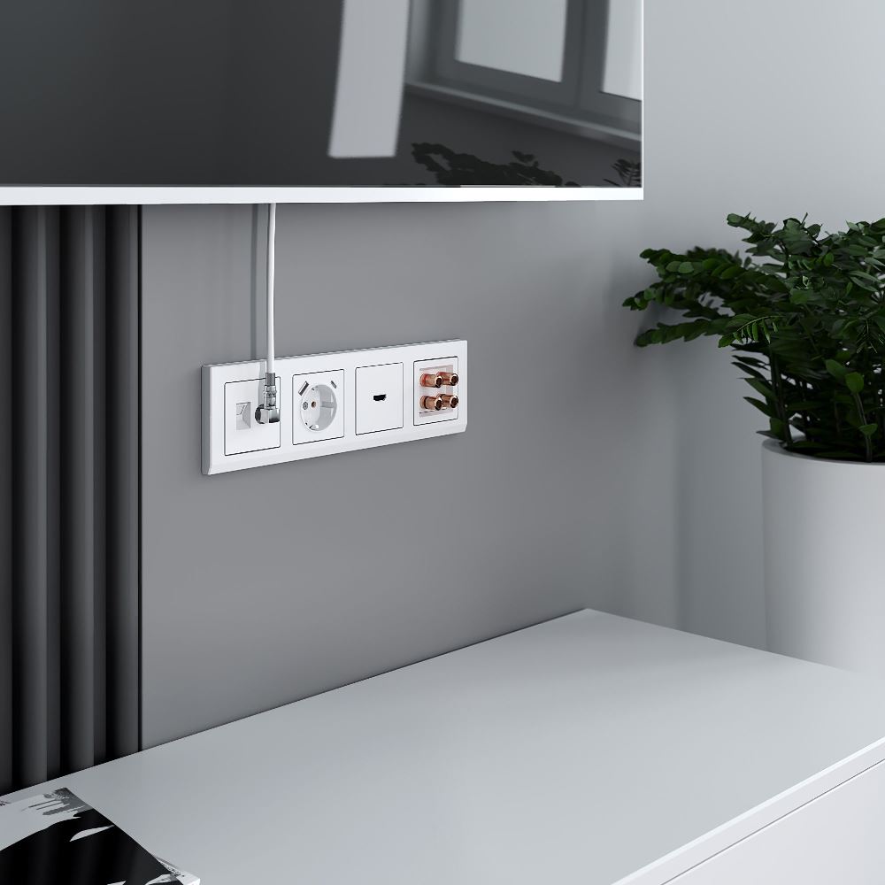 Рамка из поликарбоната Werkel Stark на 4 поста Белый W0041801 — изображение 2