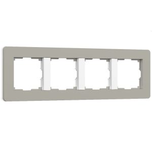 Рамка из поликарбоната Werkel Split на 4 поста Дымчатый / Белый W0043067