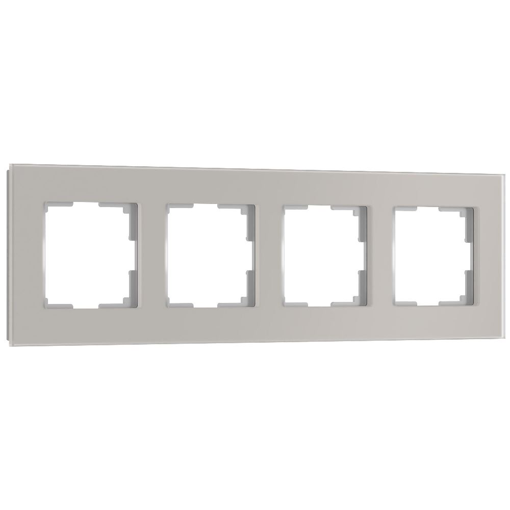 Рамка стеклянная Werkel Senso на 4 поста soft-touch Дымчатый W0043117