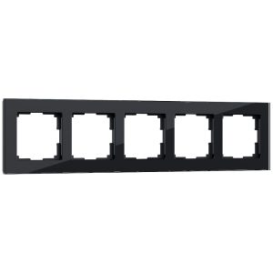 Рамка стеклянная Werkel Favorit на 5 постов Черный W0051108