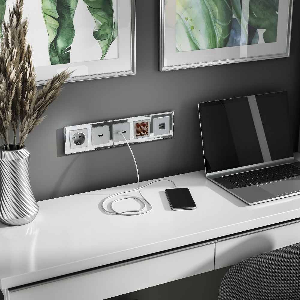 Рамка стеклянная Werkel Diamant на 5 постов Зеркальный W0051220 — изображение 2