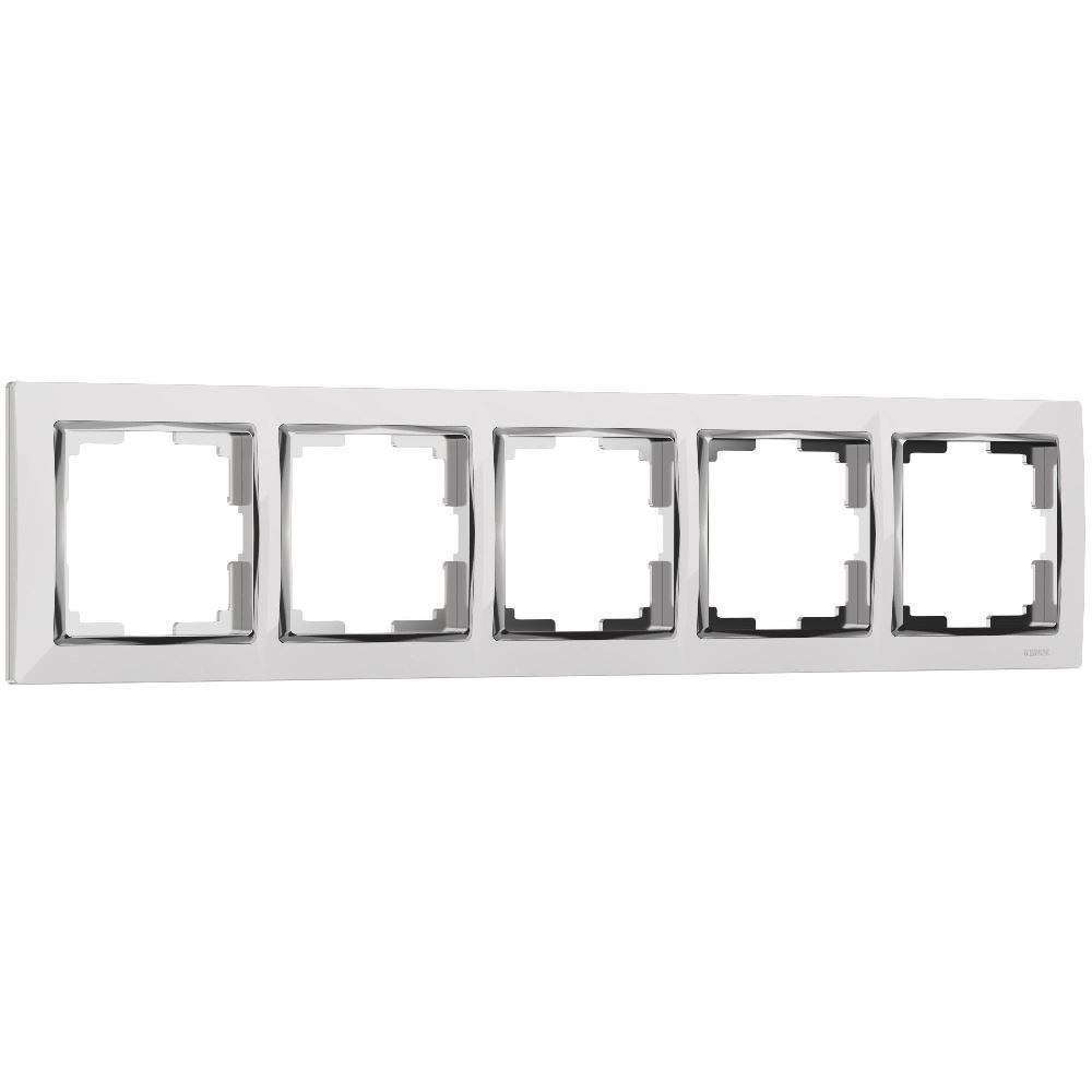 Рамка из поликарбоната Werkel Snabb на 5 постов Белый / Хром W0051901