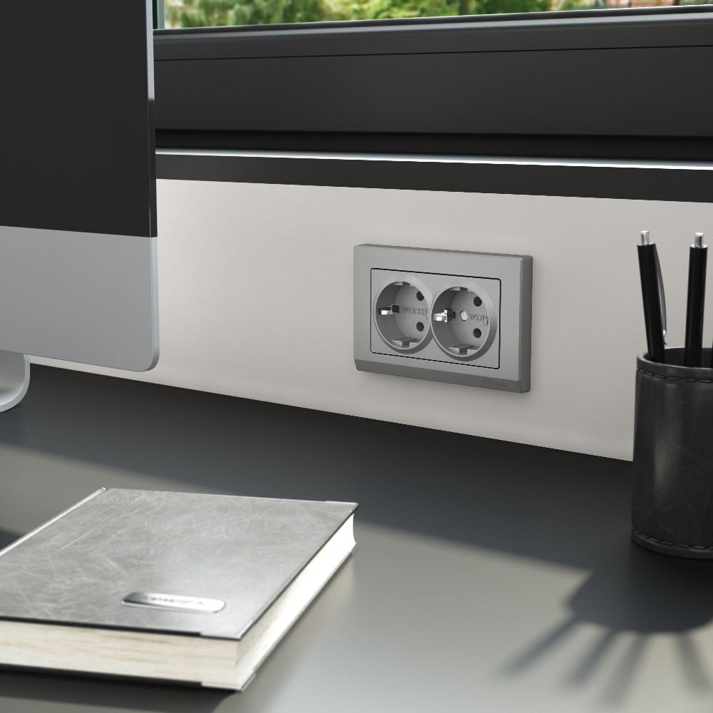 Рамка для двойной розетки Werkel Stark Серебряный матовый W0081865 — изображение 2