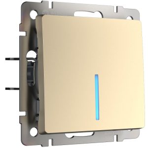 Выключатель одноклавишный встраиваемый Werkel с подсветкой Шампань W1110111