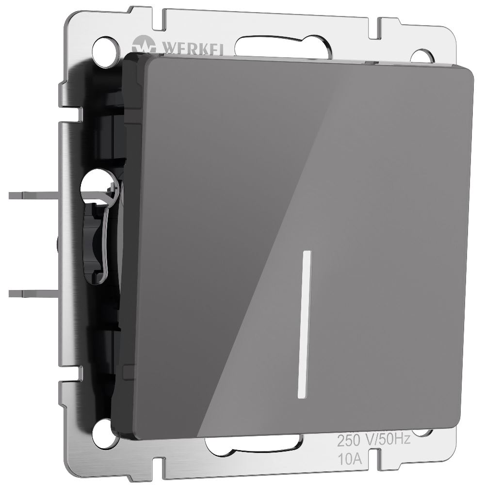 Выключатель одноклавишный встраиваемый Werkel с подсветкой Графит W1110144