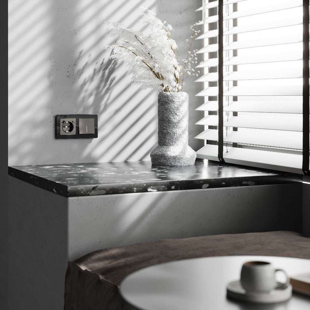 Выключатель одноклавишный встраиваемый Werkel с подсветкой Графит W1110144 — изображение 2