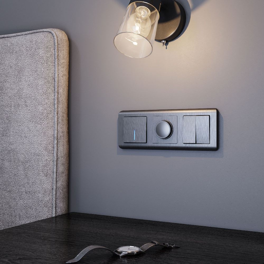 Выключатель одноклавишный встраиваемый проходной Werkel с подсветкой Графит W1112104 — изображение 3