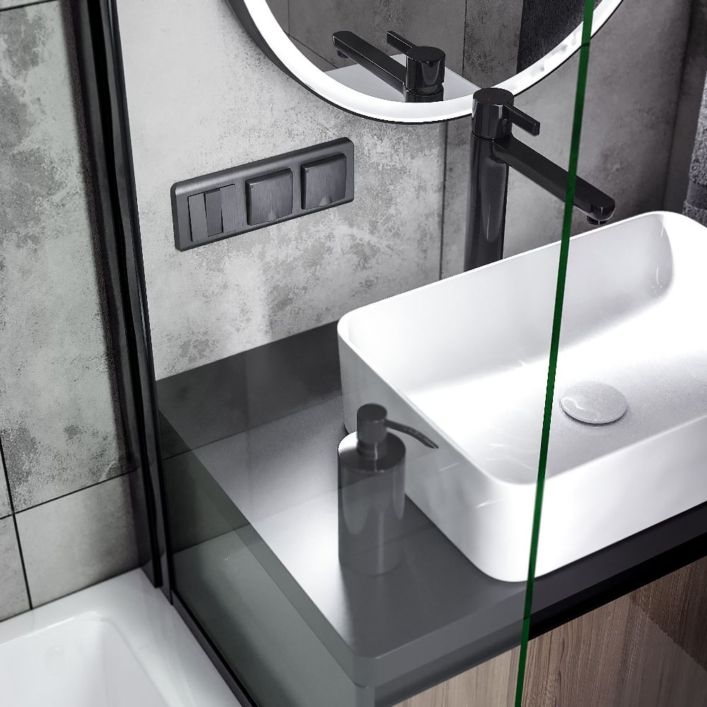 Набор клавиш для выключателя трехклавишного Werkel Графит рифленый W1139004 — изображение 2