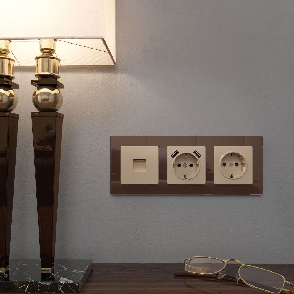 Розетка встраиваемая Ethernet Werkel RJ-45 Шампань W1181011 — изображение 3