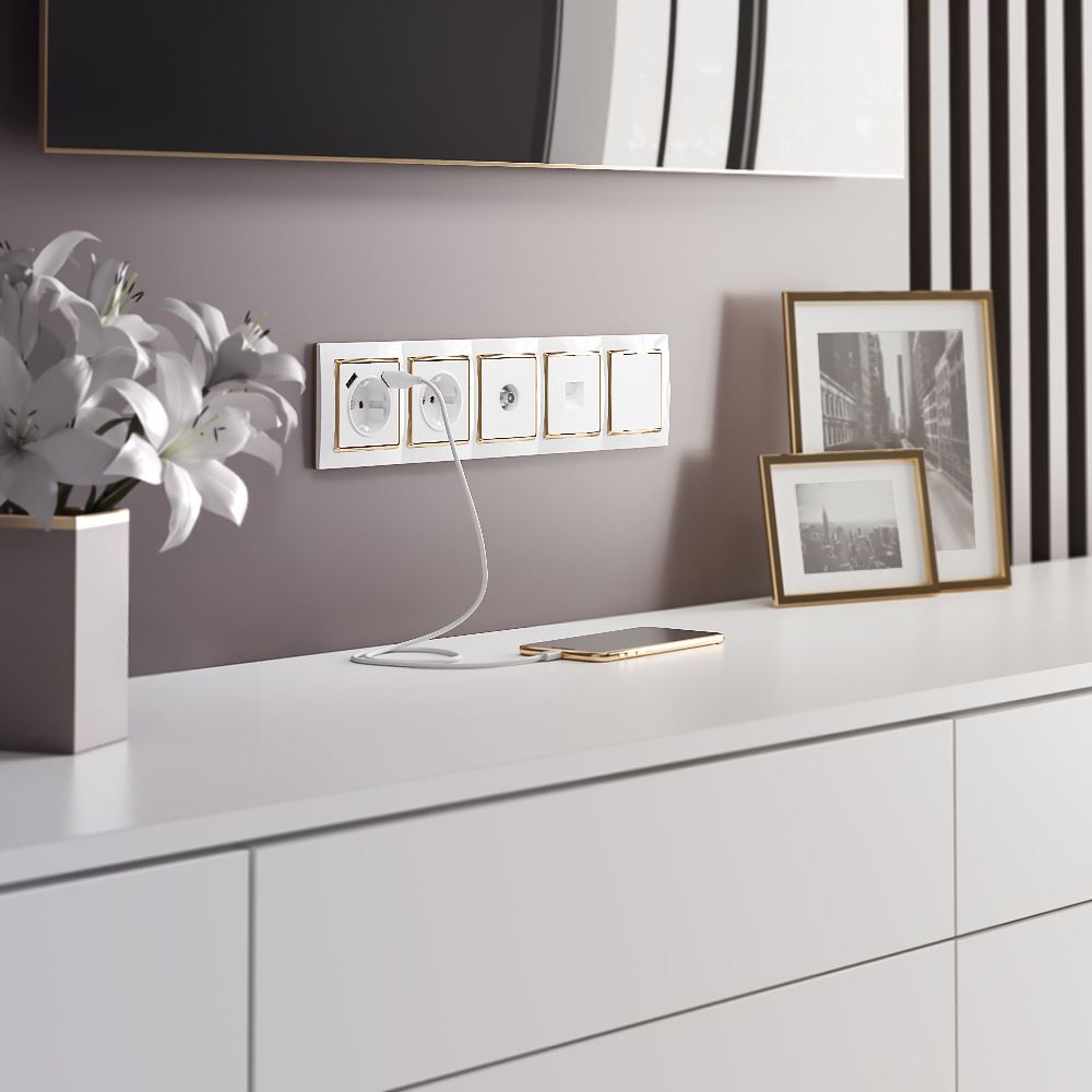 ТВ-розетка встраиваемая оконечная Werkel Белый W1183001 — изображение 2