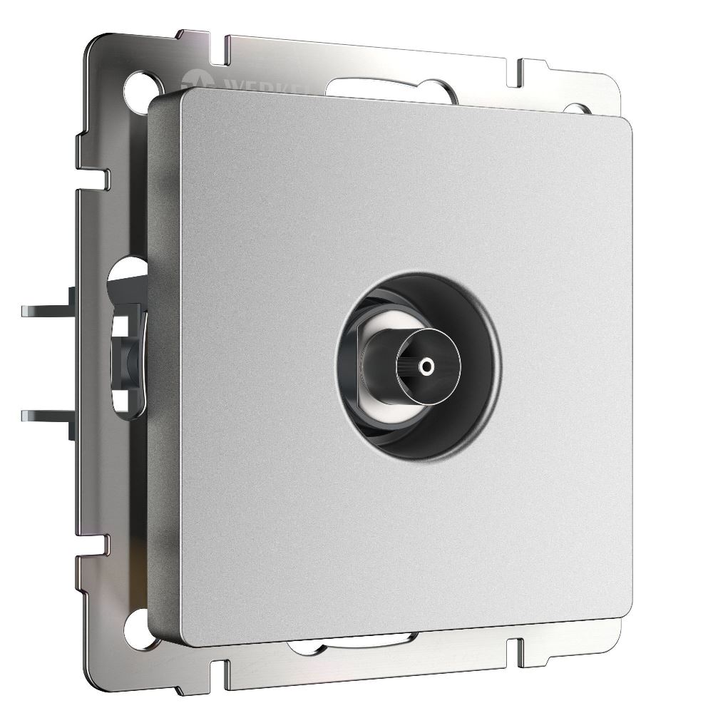 ТВ-розетка встраиваемая оконечная Werkel Серебрянный матовый W1183065