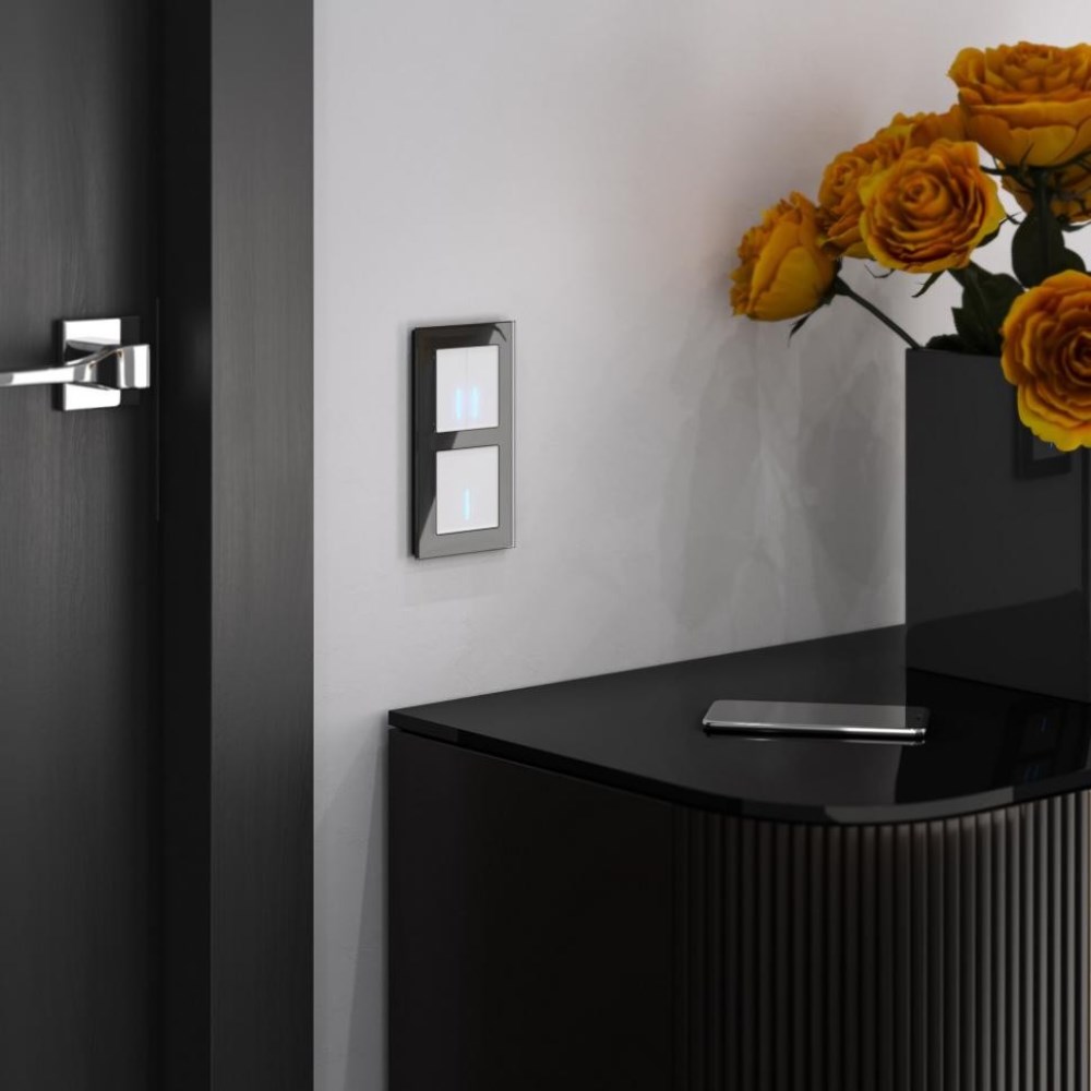 Выключатель двухклавишный встраиваемый сенсорный Werkel с подсветкой Белый W4520001 — изображение 3