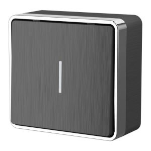 Выключатель одноклавишный накладной Werkel Gallant с подсветкой Графит W5010104