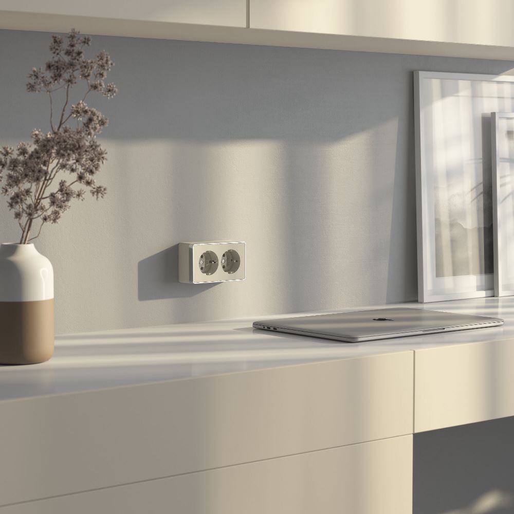 Розетка накладная двойная Werkel Gallant с заземлением Слоновая кость W5072103 — изображение 2