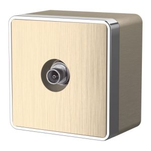 ТВ-розетка накладная оконечная Werkel Gallant Шампань рифленый W5083010