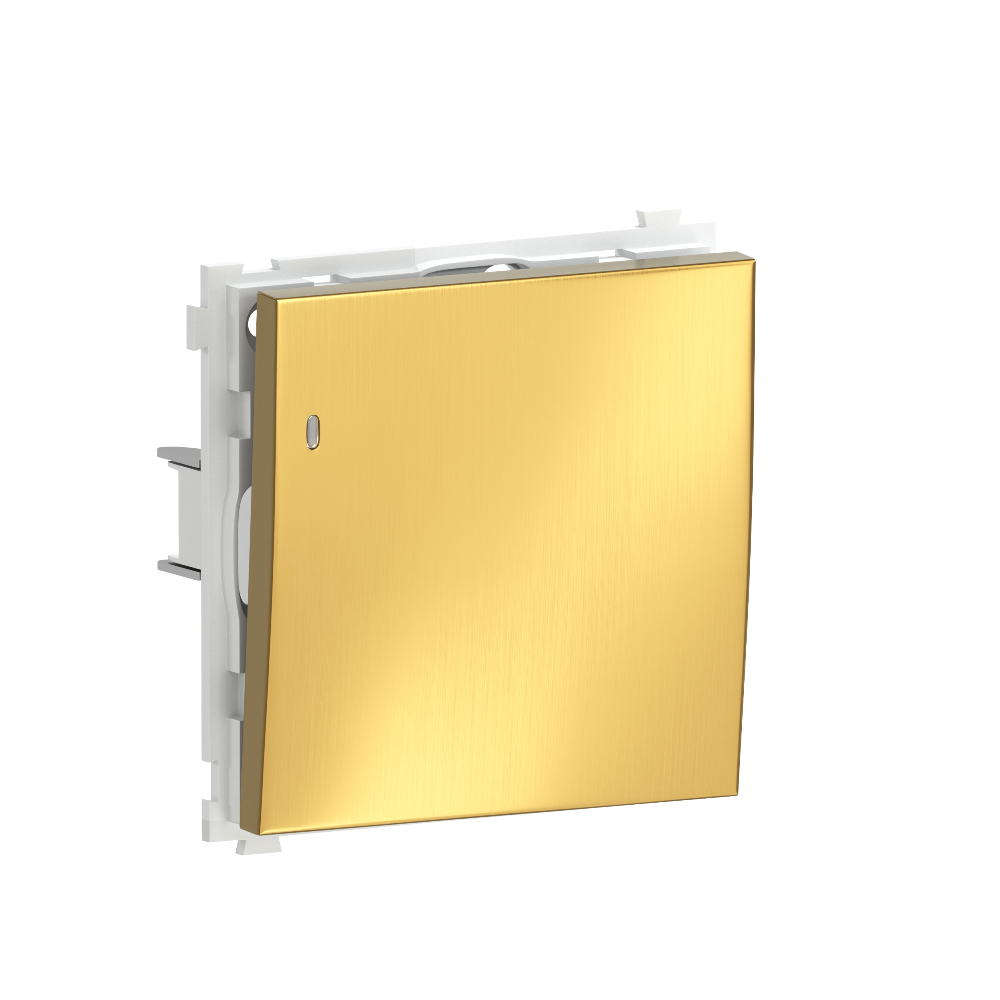 Выключатель одноклавишный встраиваемый Donel R98 Metal с подсветкой Золото матовое DA03101-DA290BR