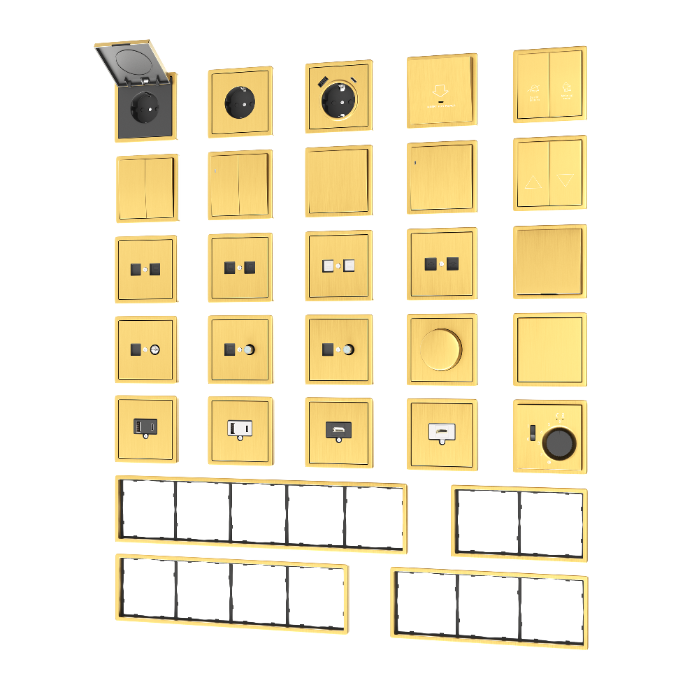 Выключатель одноклавишный встраиваемый Donel R98 Metal с подсветкой Золото матовое DA03101-DA290BR — изображение 3