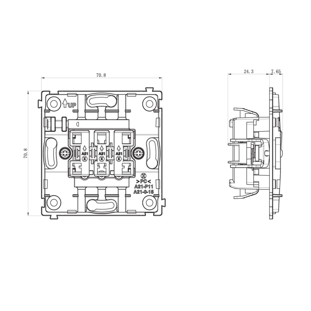 Выключатель одноклавишный встраиваемый Donel R98 Metal с подсветкой Золото матовое DA03101-DA290BR — изображение 7