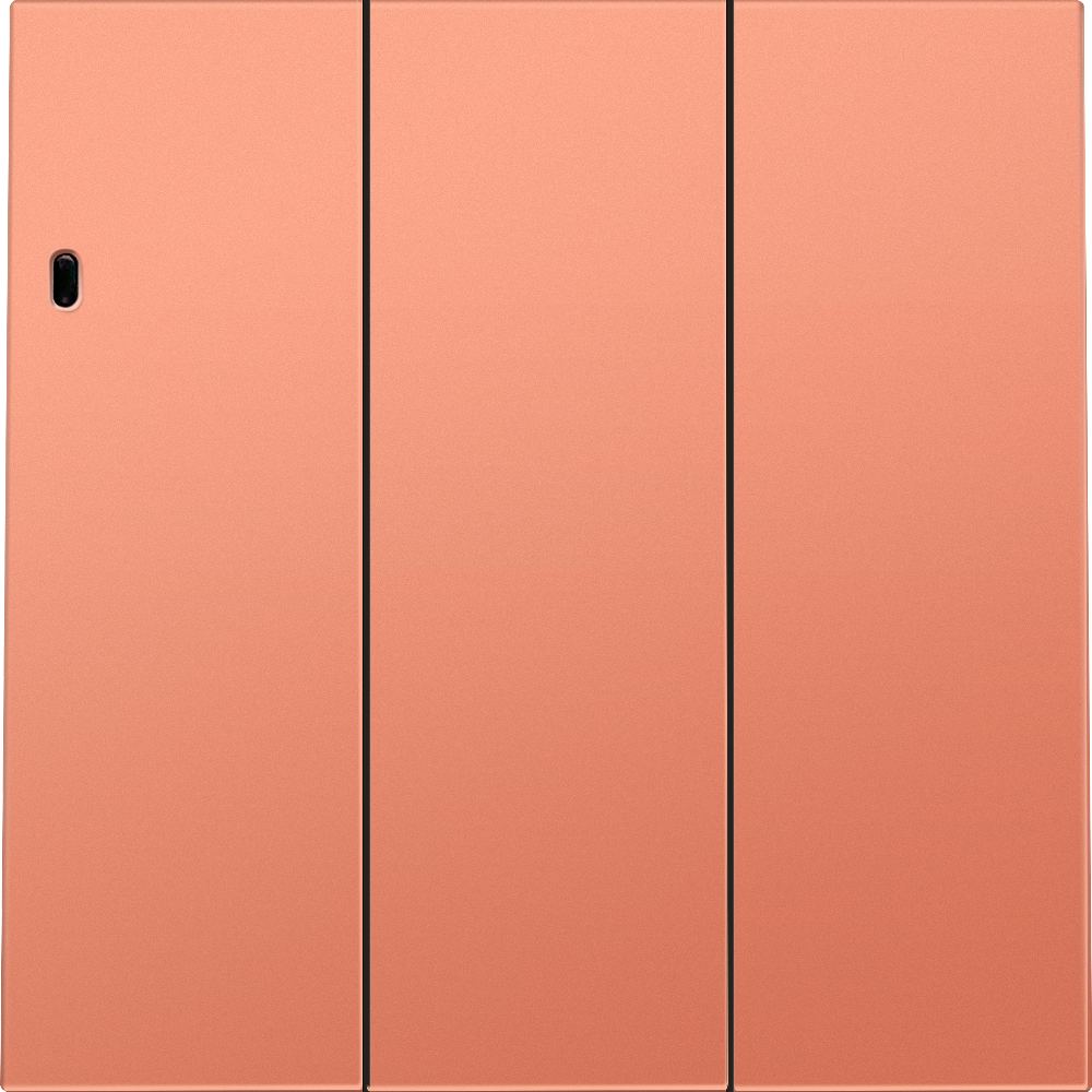 Выключатель трехклавишный встраиваемый Donel R98 с подсветкой Коралл матовый DA03103-DA28345 — изображение 2