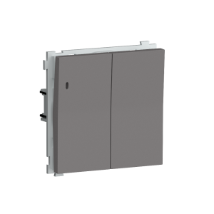 Выключатель двухклавишный встраиваемый Donel R98 с подсветкой Шоколад матовый DA03105-DA28542