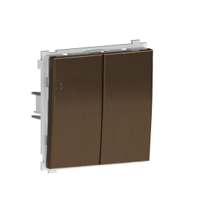 Выключатель двухклавишный встраиваемый Donel R98 Metal с подсветкой Латунь DA03105-DA285ME