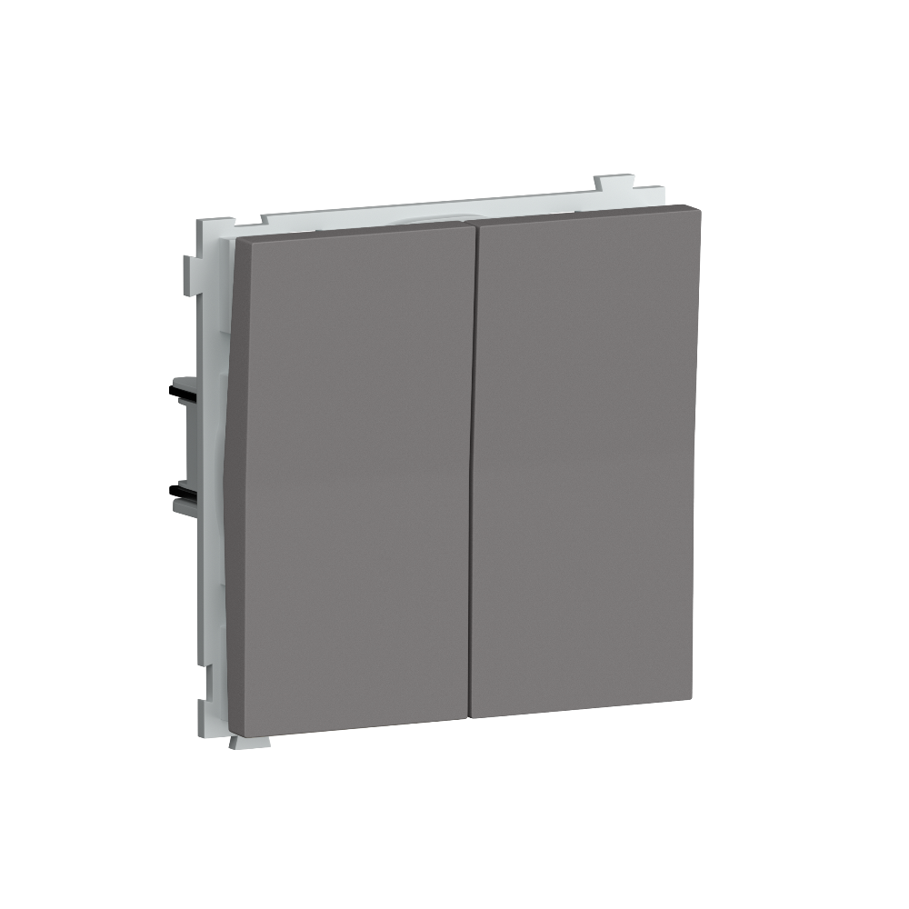 Выключатель двухклавишный встраиваемый Donel R98 Шоколад матовый DA10500-DA29542