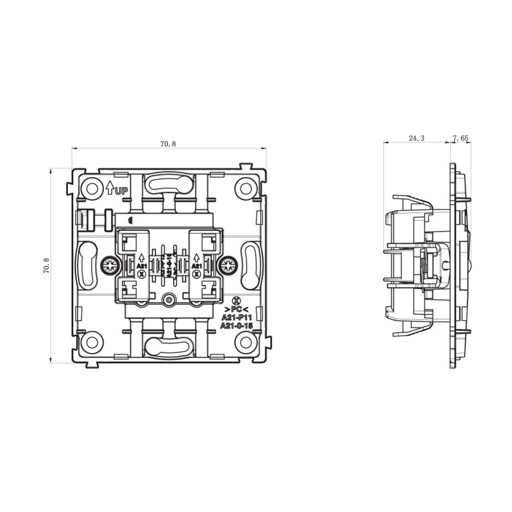 Выключатель двухклавишный встраиваемый проходной Donel R98 Коралл матовый DA10800-DA29545 — изображение 6