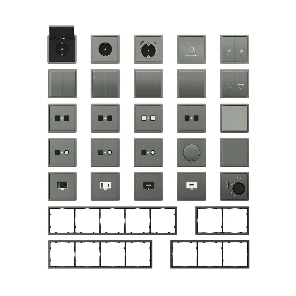 Выключатель двухклавишный встраиваемый проходной Donel R98 Metal Никель DA10800-DA295NB — изображение 3