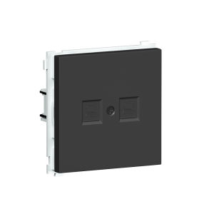 Розетка встраиваемая телефонная двойная Donel R98 RJ11 + RJ11 Черный матовый DA14400-DA86928