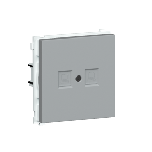 Розетка встраиваемая телефонная двойная Donel R98 RJ11 + RJ11 Серый матовый DA14400-DA86940