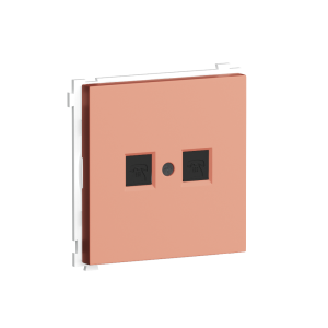 Розетка встраиваемая телефонная двойная Donel R98 RJ11 + RJ11 Коралл матовый DA14400-DA86945