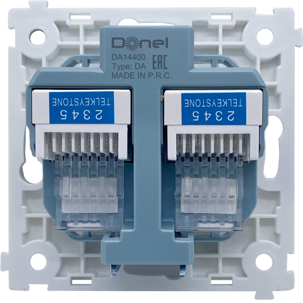 Розетка встраиваемая телефонная двойная Donel R98 Metal RJ11 + RJ11 Благородная сталь DA14400-DA869ES — изображение 4