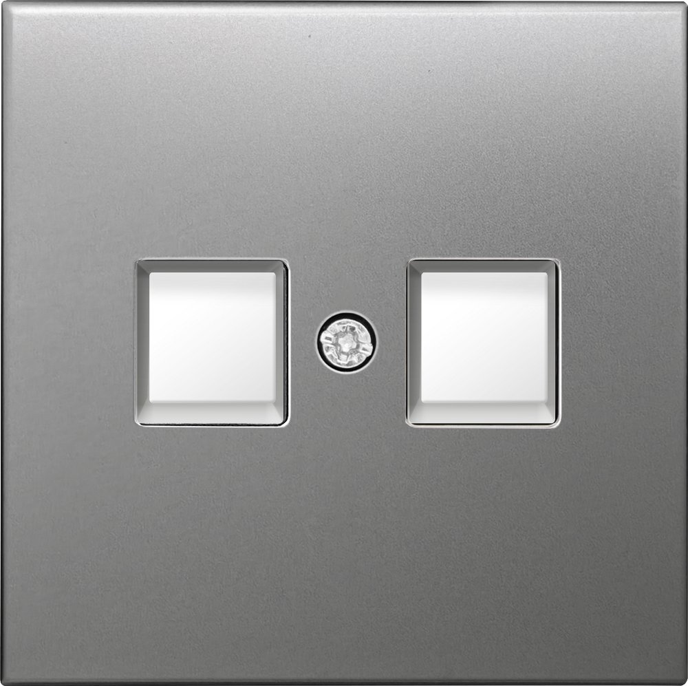 Розетка встраиваемая телефонная двойная Donel R98 Metal RJ11 + RJ11 Благородная сталь DA14400-DA869ES — изображение 2