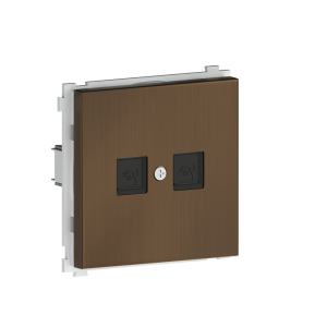 Розетка встраиваемая телефонная двойная Donel R98 Metal RJ11 + RJ11 Латунь DA14400-DA869ME