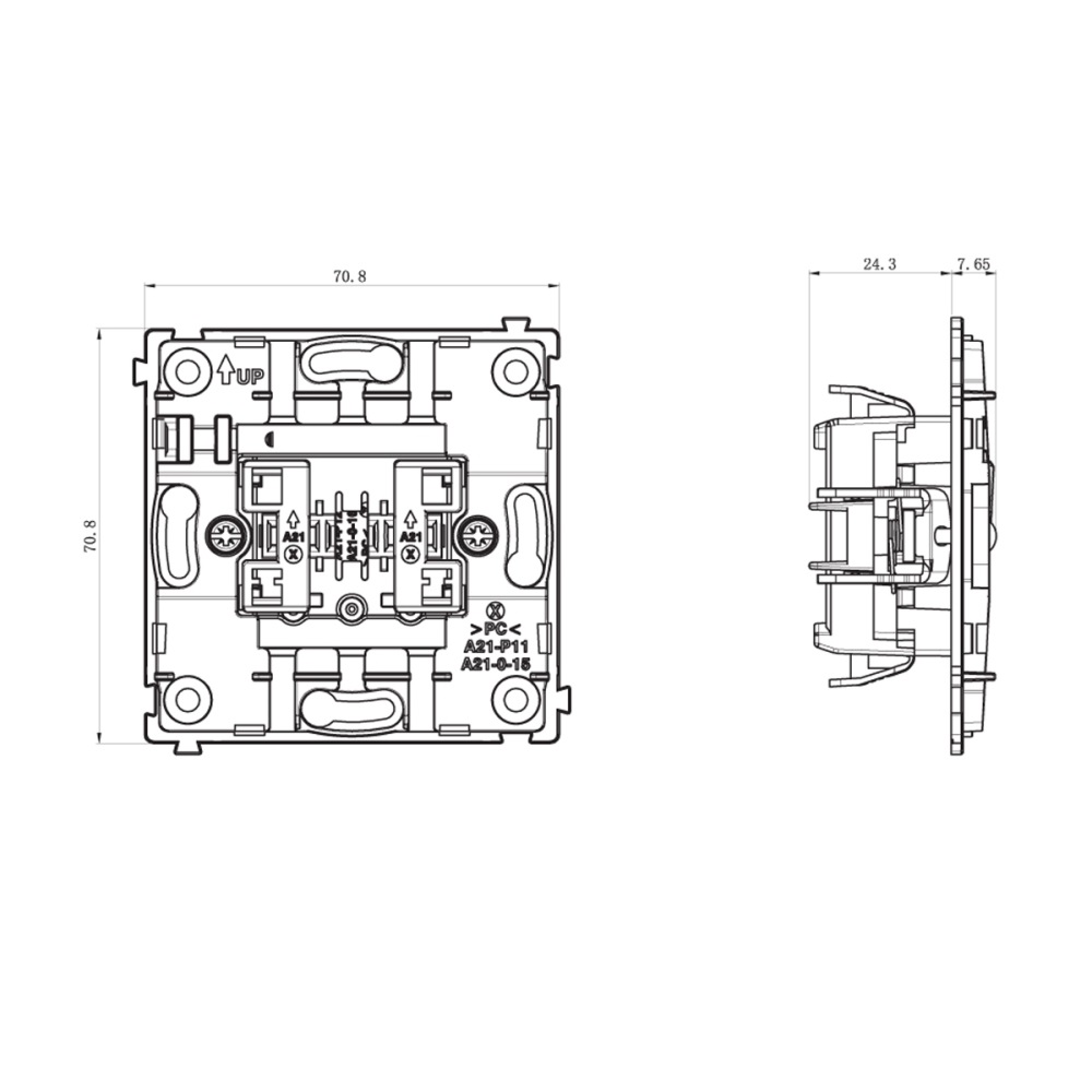 Выключатель жалюзи встраиваемый Donel R98 Карбон матовый DA15800-DA29430 — изображение 6