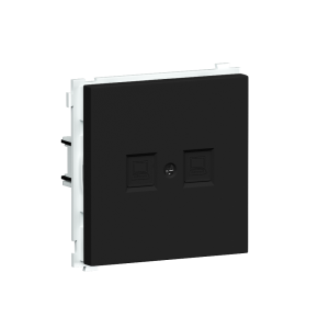 Розетка встраиваемая двойная Ethernet Donel R98 RJ45 2-я Cat.6/ClassE-8/8 Карбон матовый DA16600-DA86930