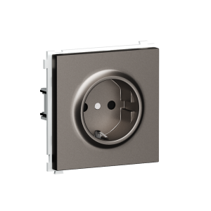 Розетка встраиваемая Donel R98 Schuko с заземлением и шторками на клеммах Сталь матовая DA17700-DA22037