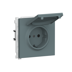 Розетка встраиваемая Donel R98 Schuko с крышкой и заземлением на винтах Изумруд матовый DA18800-DA45439