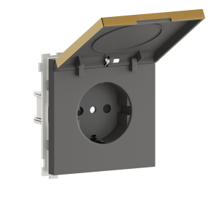Розетка встраиваемая Donel R98 Metal Schuko с заземлением и крышкой на клеммах Золото матовое DA19900-DA520BR