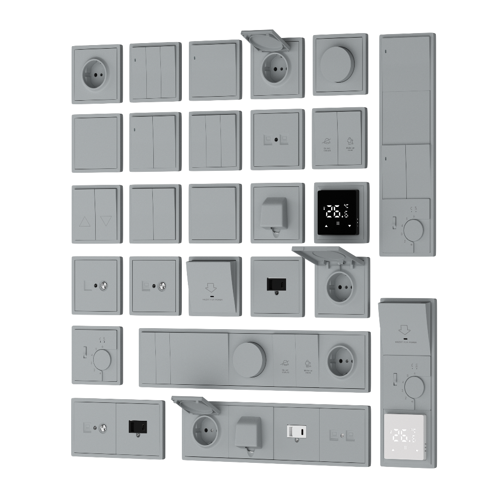 Рамка пластиковая Donel R98 на 2 поста Серый матовый DA21240 — изображение 2