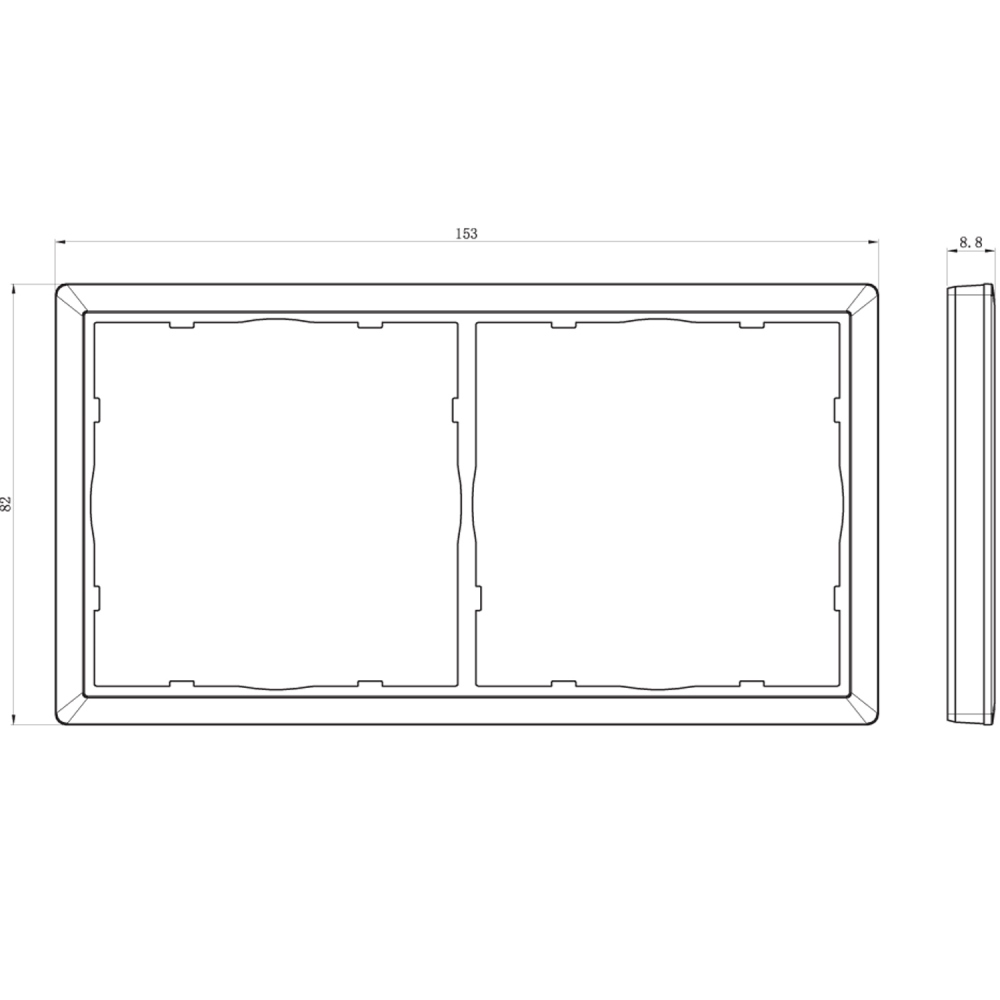 Рамка пластиковая Donel R98 на 2 поста Серый матовый DA21240 — изображение 3