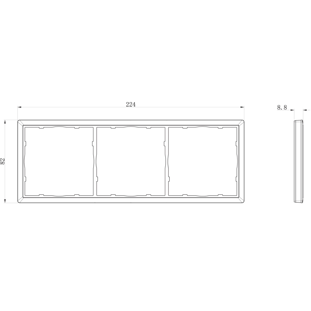 Рамка пластиковая Donel R98 на 3 поста Изумруд матовый DA21339 — изображение 3