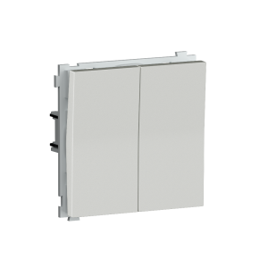 Выключатель двухклавишный встраиваемый Donel R98 звонкового типа Белый глянцевый DA25100-DA29503