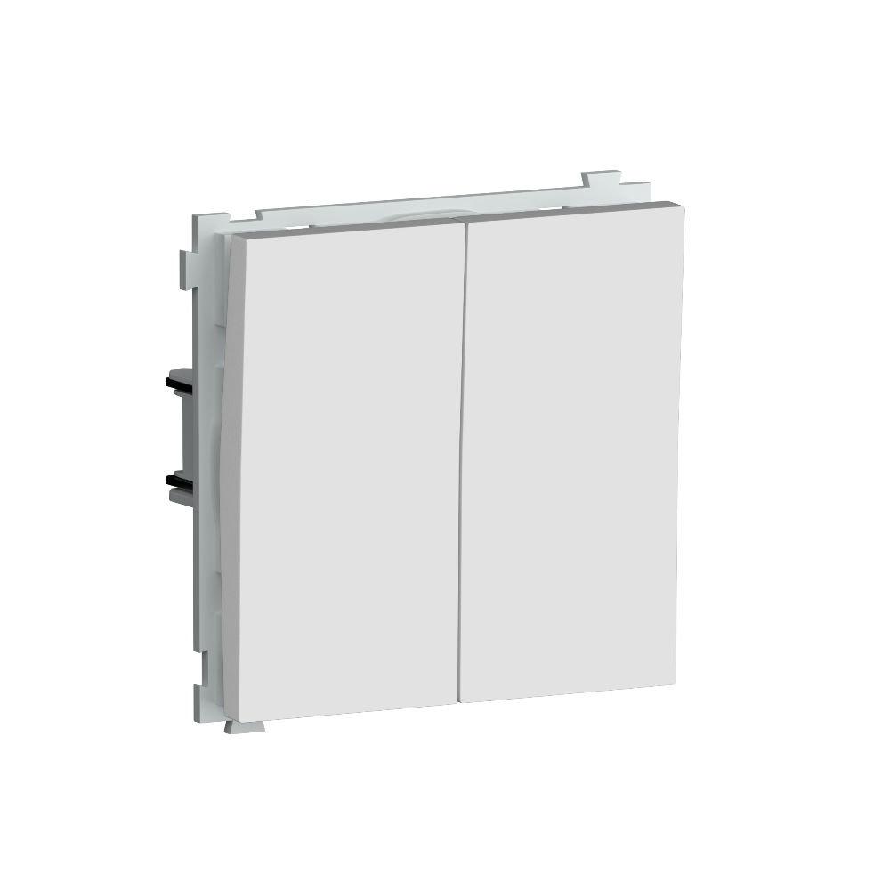 Выключатель двухклавишный встраиваемый Donel R98 звонкового типа Белый матовый DA25100-DA29533